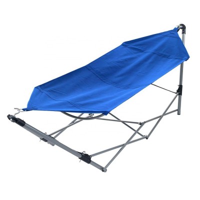 Outdoor Garden and Patio Steel Frame Stand & Luxury Portable Folding Camping Hammock